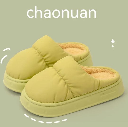 Marshmallow Puffer Slippers in Green
