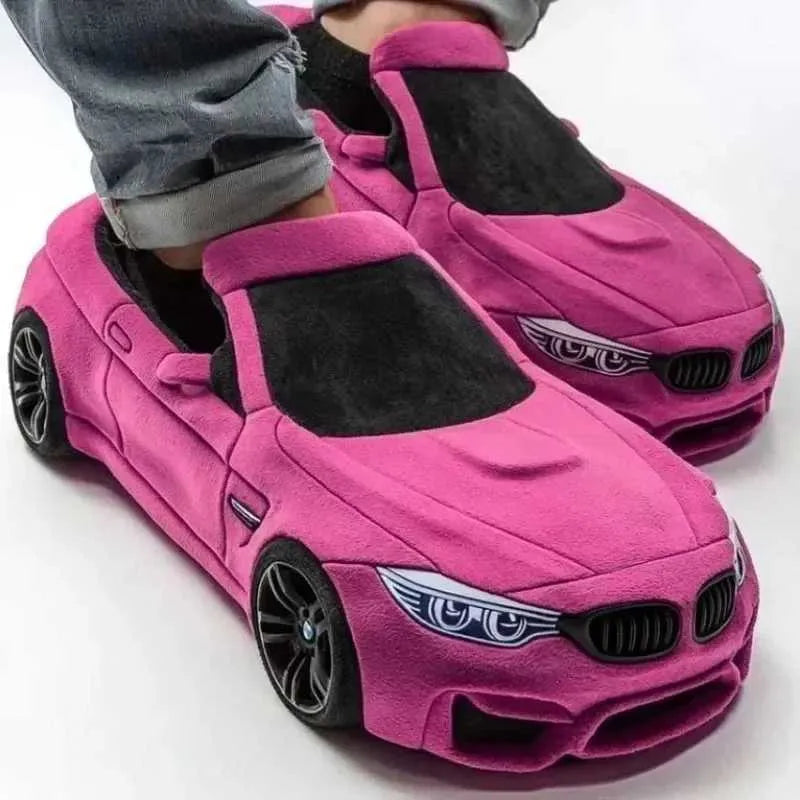 Cozy Plush Driving Slippers in Pink