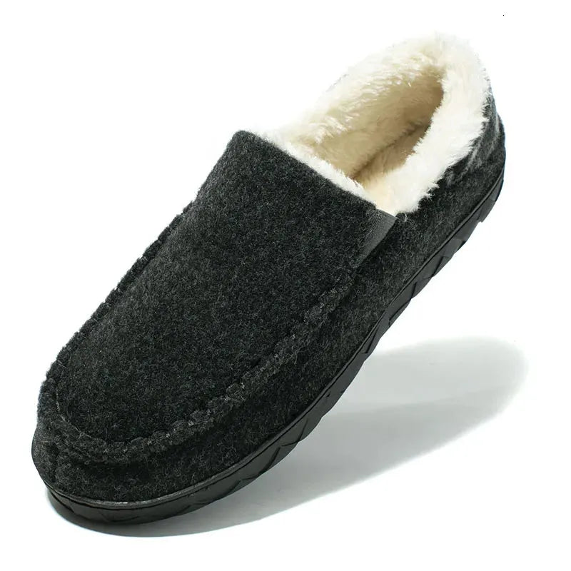 Cozy Wrap Plush House Slippers in Dark Gray
