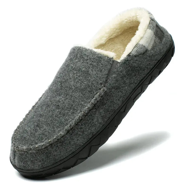 Cozy Wrap Plush House Slippers in Gray
