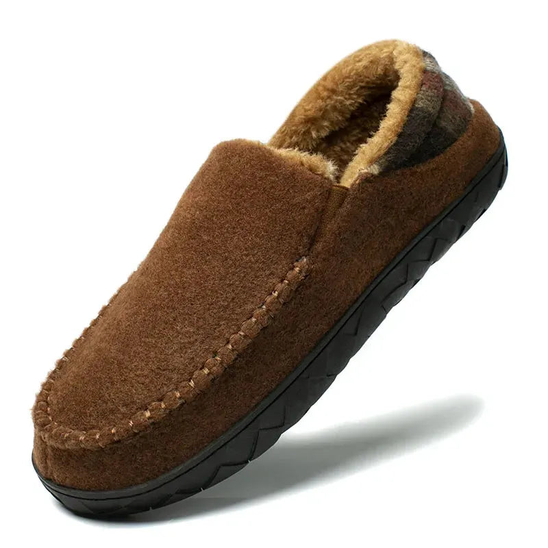 Cozy Wrap Plush House Slippers in Brown